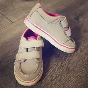 Sperry top sider Velcro baby shoes